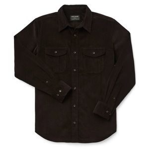 FILSON 12 Wale Corduroy Shirt in Bison Brown Button Down Over Shirt Large